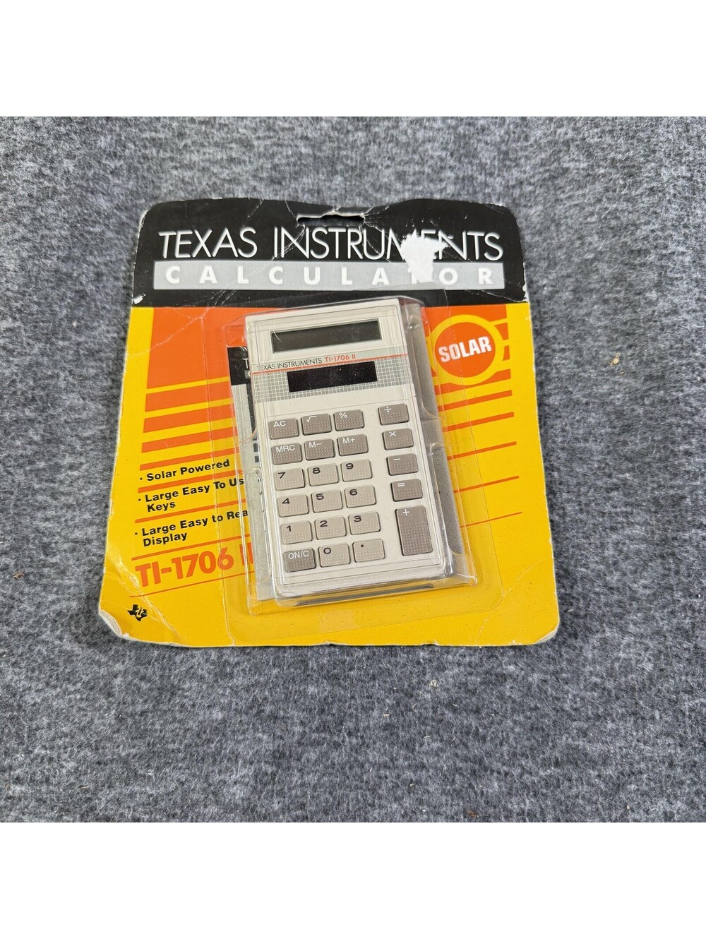 Vintage Texas Instruments TI-1706 II Solar Pocket Basic Calculator NOS Sealed